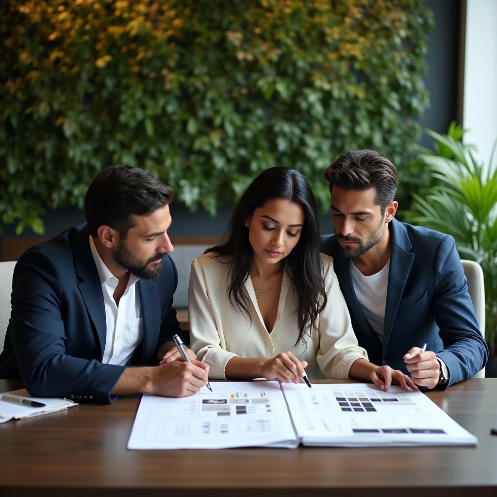 Coppia che pianifica un evento speciale con consulente