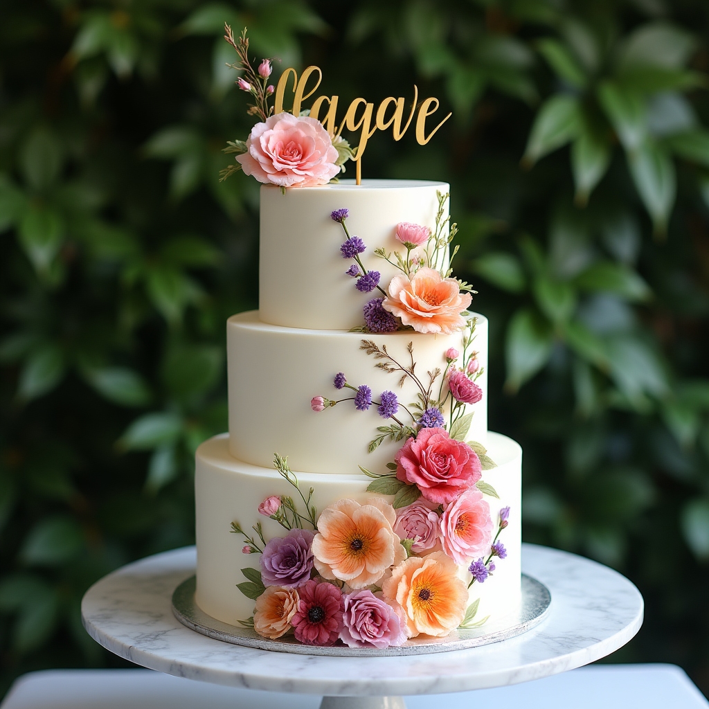 Torta di compleanno personalizzata con decorazioni eleganti